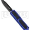 Titan Blue D/A OTF Automatic Knife - Dagger Black Plain