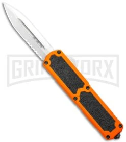 Titan Orange D/A OTF Automatic Knife - Satin Dagger Serr
