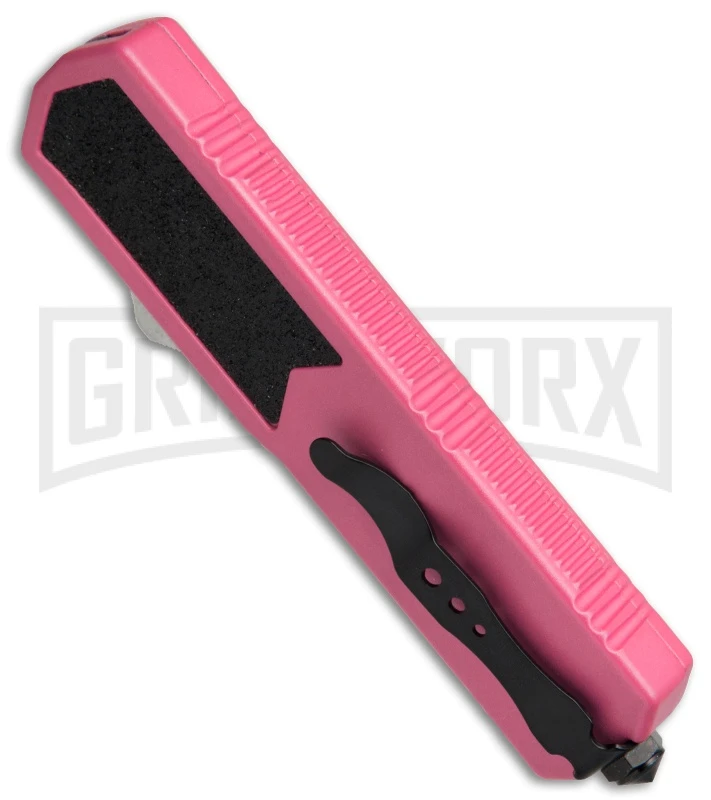 Titan Pink D/A OTF Automatic Knife - Dagger Satin Plain - Image 3