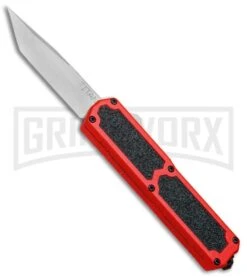 Titan Red D/A OTF Automatic Knife - Tanto Satin