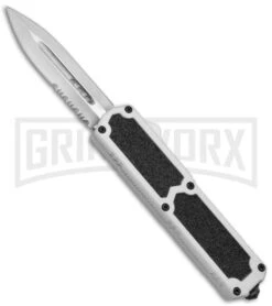 Titan White D/A OTF Automatic Knife - Dagger Satin Serrated