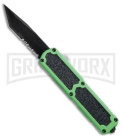 Titan Green D/A OTF Automatic Knife - Tanto Black Serr