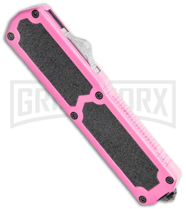 Titan Pink D/A OTF Automatic Knife - Tanto Black Plain - Image 2