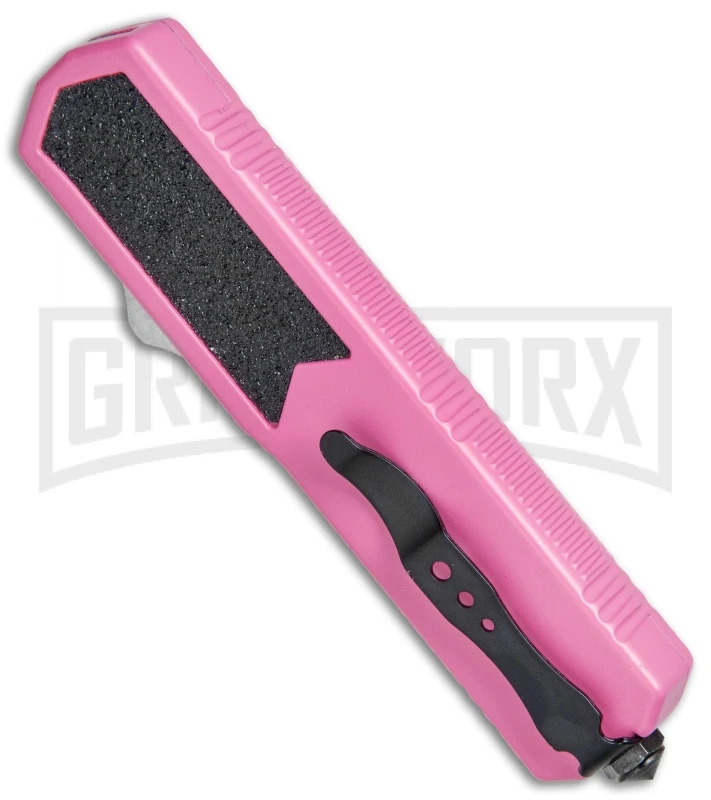 Titan Pink D/A OTF Automatic Knife - Tanto Satin Plain - Image 3