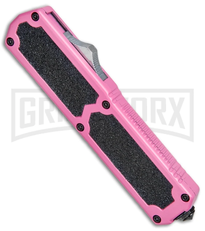 Titan Pink D/A OTF Automatic Knife - Tanto Satin Plain - Image 2