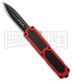 Titan Red D/A OTF Sim Carbon Fiber Automatic Knife - Dagger Black