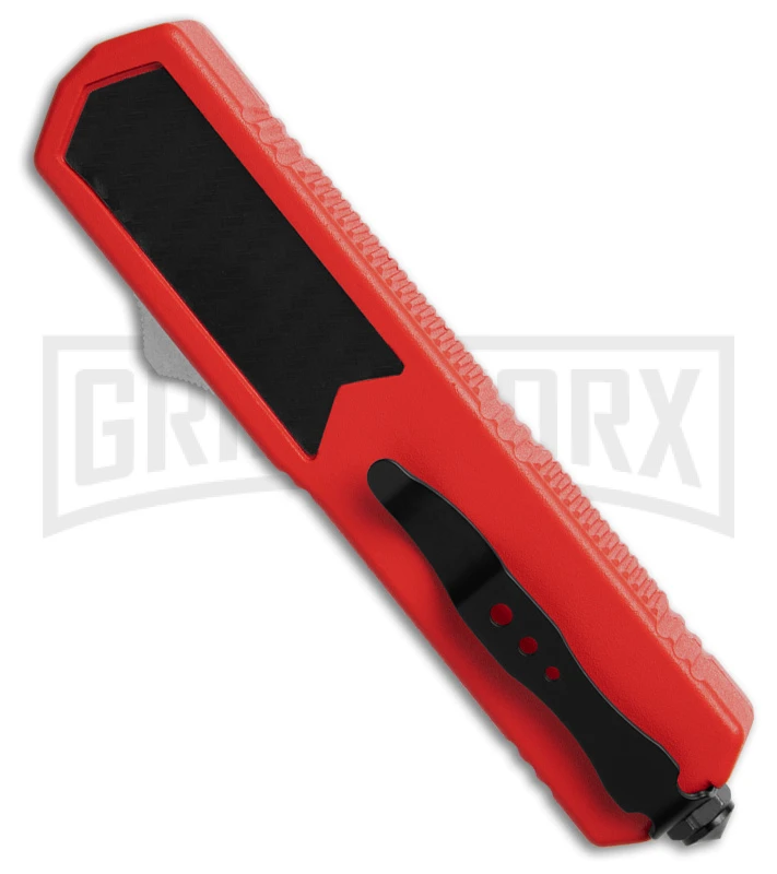 Titan Red D/A OTF Sim Carbon Fiber Automatic Knife - Dagger Black - Image 3