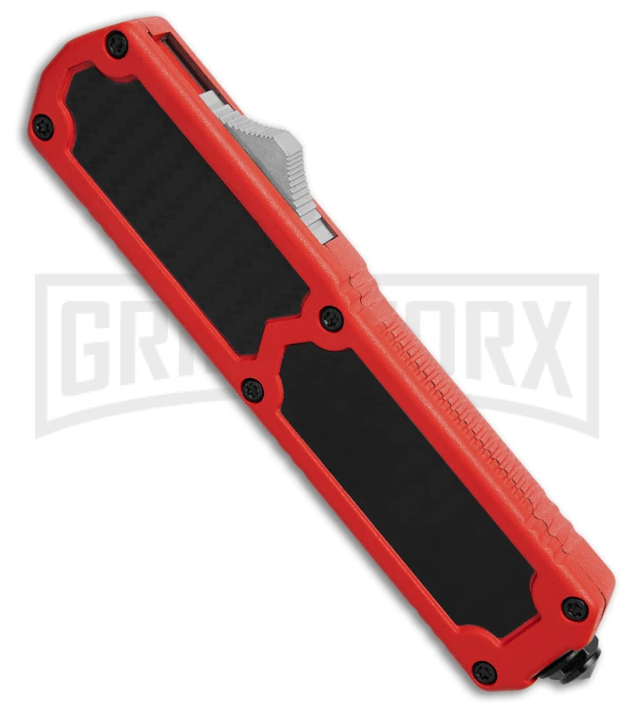 Titan Red D/A OTF Sim Carbon Fiber Automatic Knife - Dagger Black - Image 2
