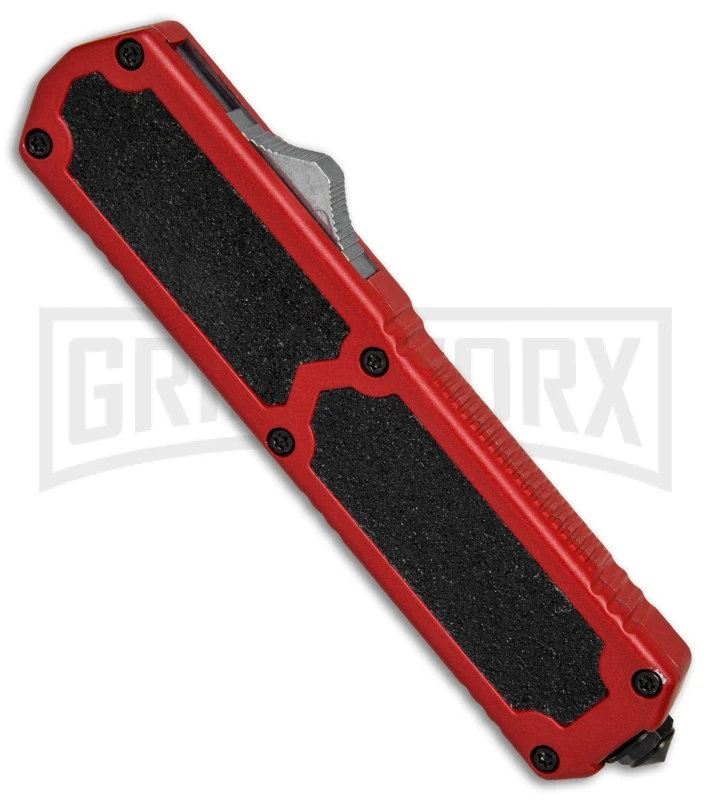 Titan Red D/A OTF Automatic Knife - Tanto Black Plain - Image 2