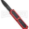 Titan Red D/A OTF Automatic Knife - Dagger Black Serr