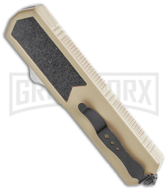 Titan Tan D/A OTF Automatic Knife - Tanto Black Plain - Image 3