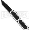 Titan White D/A OTF Automatic Knife - Tanto Black Plain