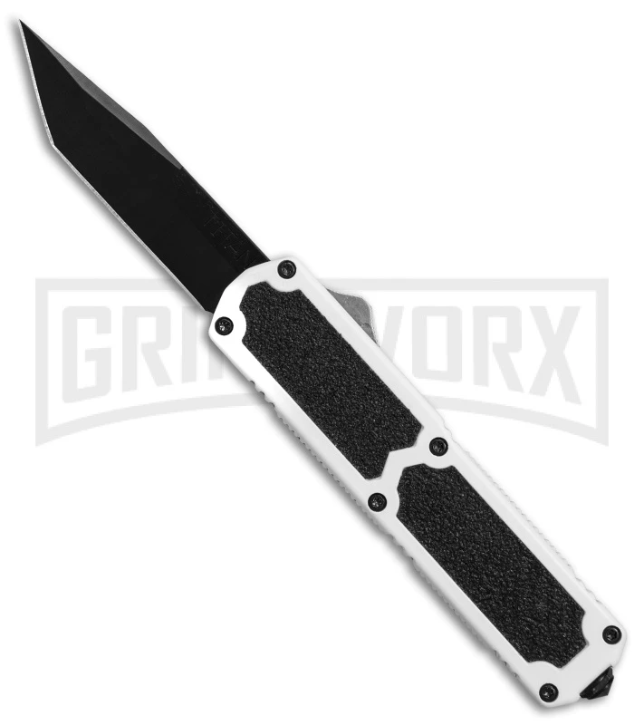Titan White D/A OTF Automatic Knife - Tanto Black Plain