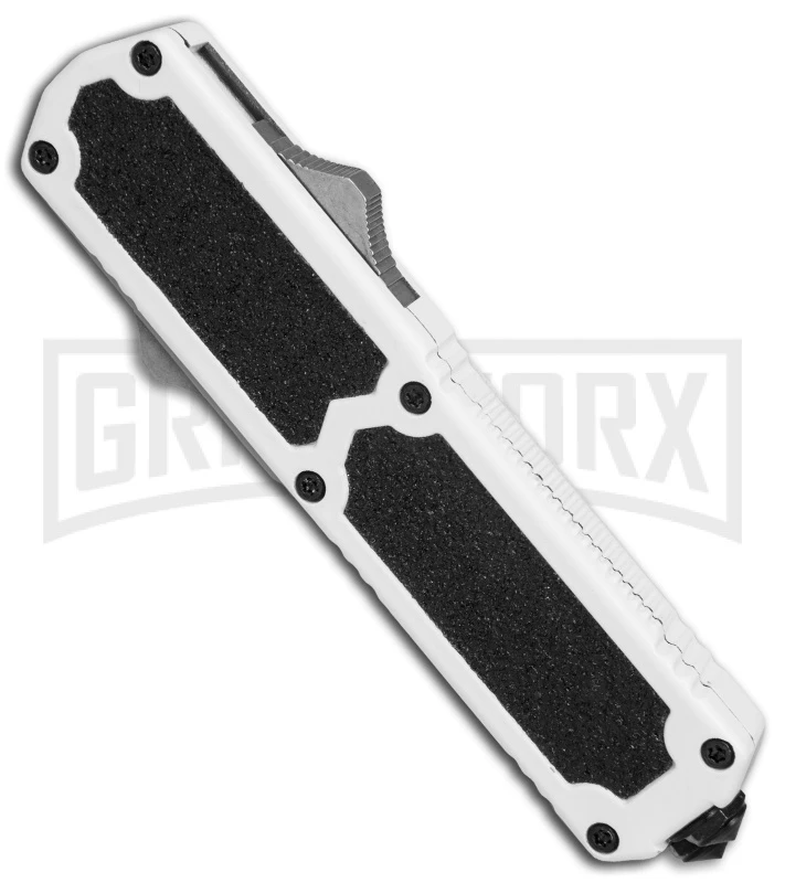 Titan White D/A OTF Automatic Knife - Tanto Black Plain - Image 3