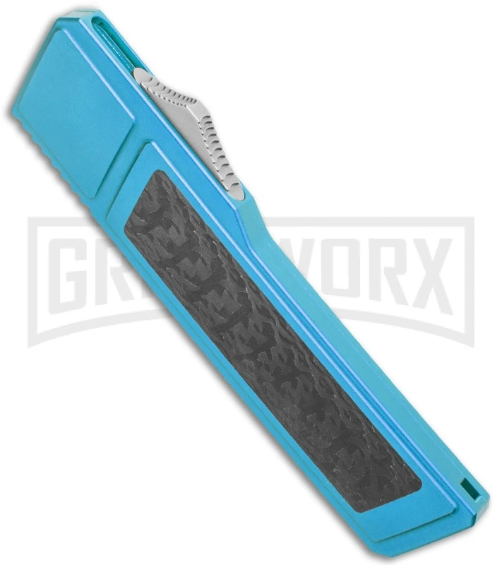 Vespa Knives Ripper Blue/ CF Inlay OTF Japanesse Tanto Knife - Satin - Image 2