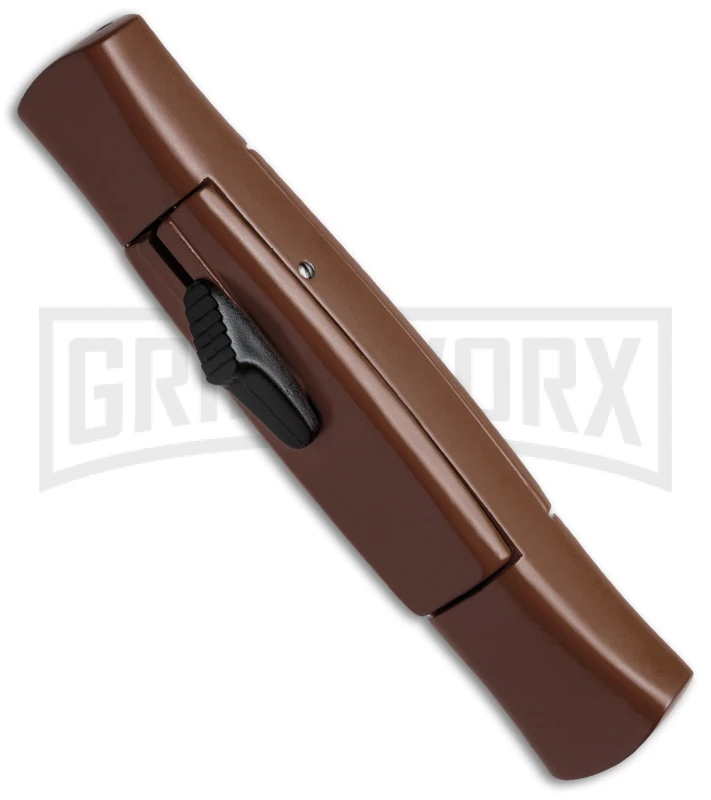AKC 077 Concord Brown OTF Automatic Knife - Black Plain - Image 2