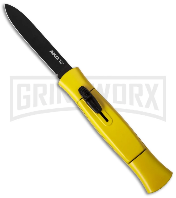 AKC 077 Concord Yellow OTF Automatic Knife - Black Plain