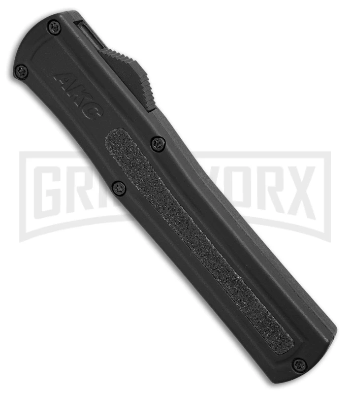 AKC F-20 Black D/A OTF Automatic Knife - Dagger Black Plain - Image 2