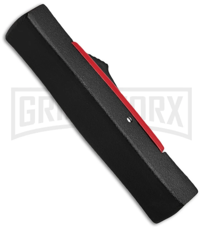 AKC Minion Concord Black/Red OTF Automatic Knife - Flat Grind Black Plain - Image 2