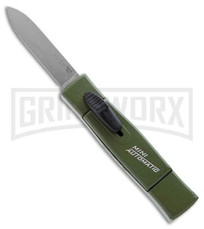 AKC Minion Concord Green OTF Automatic Knife - Flat Grind Polish Plain