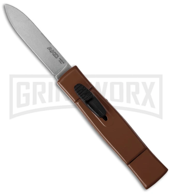 AKC Minion Concord Coyote Brown OTF Automatic Knife - Satin Plain