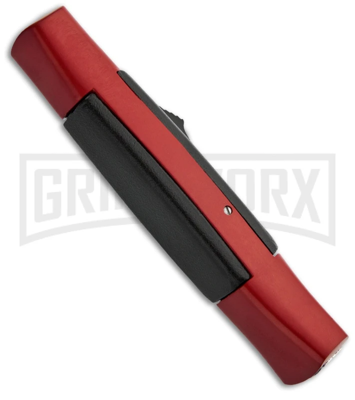 AKC 077 Concord Red/Black OTF Automatic Knife - Dagger Black Plain - Image 2