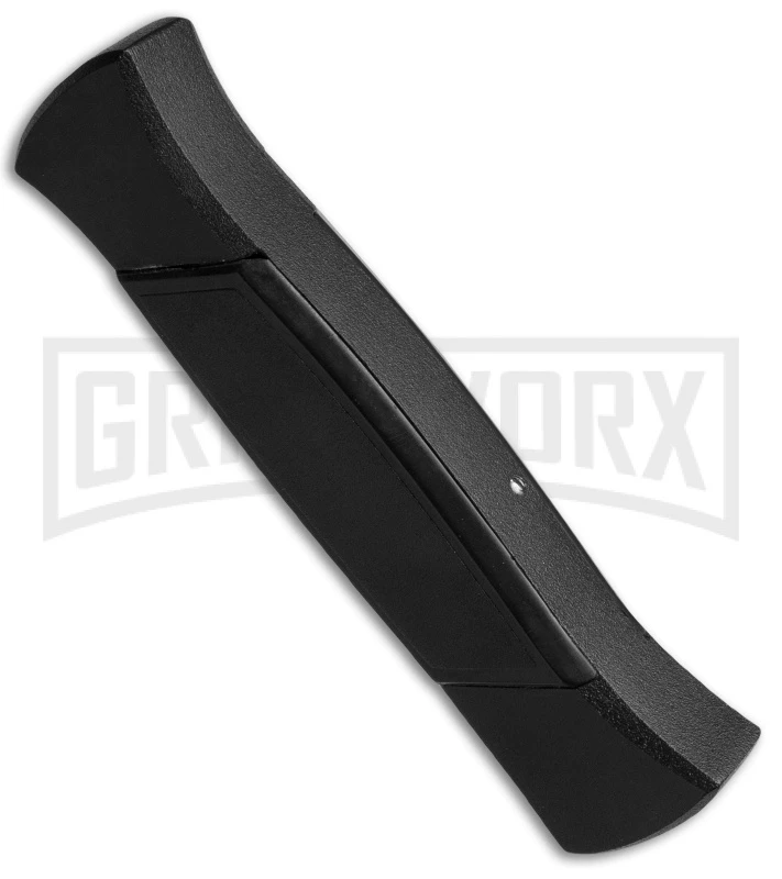 AKC 777 Blackfinger Black OTF Automatic Knife - Flat Grind Black Plain - Image 2