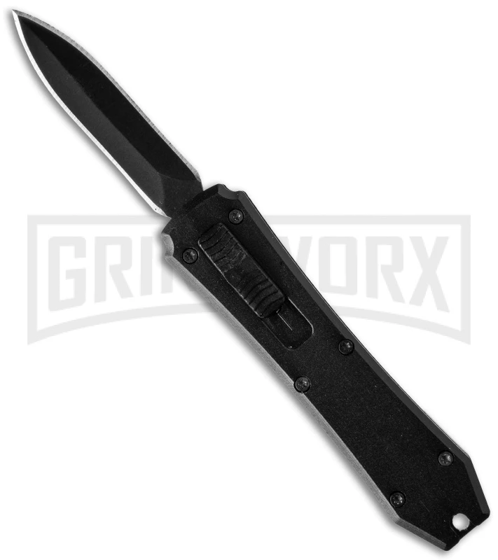Coffin Blaster Tactical Black DA/OTF Automatic Knife - Black Plain