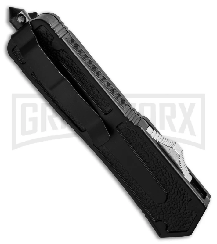 Reaver Drop Point D/A OTF Automatic Knife - Black Plain - Image 2