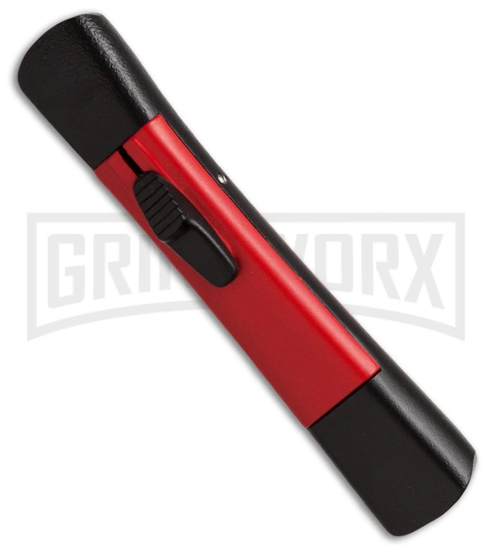 AKC Concord Black/Red OTF Automatic Knife - Flat Grind Black Plain - Image 2