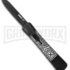 AKC Concord Zebra OTF Automatic Knife - Flat Grind Black