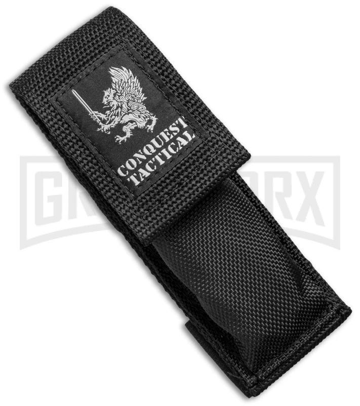 Conquest Tactical Fury Brown Splash D/A OTF Automatic Knife - Black Plain - Image 4