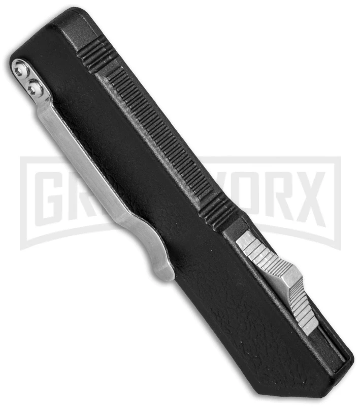 Lightning Black D/A OTF Automatic Knife - Black Dagger Plain - Image 2
