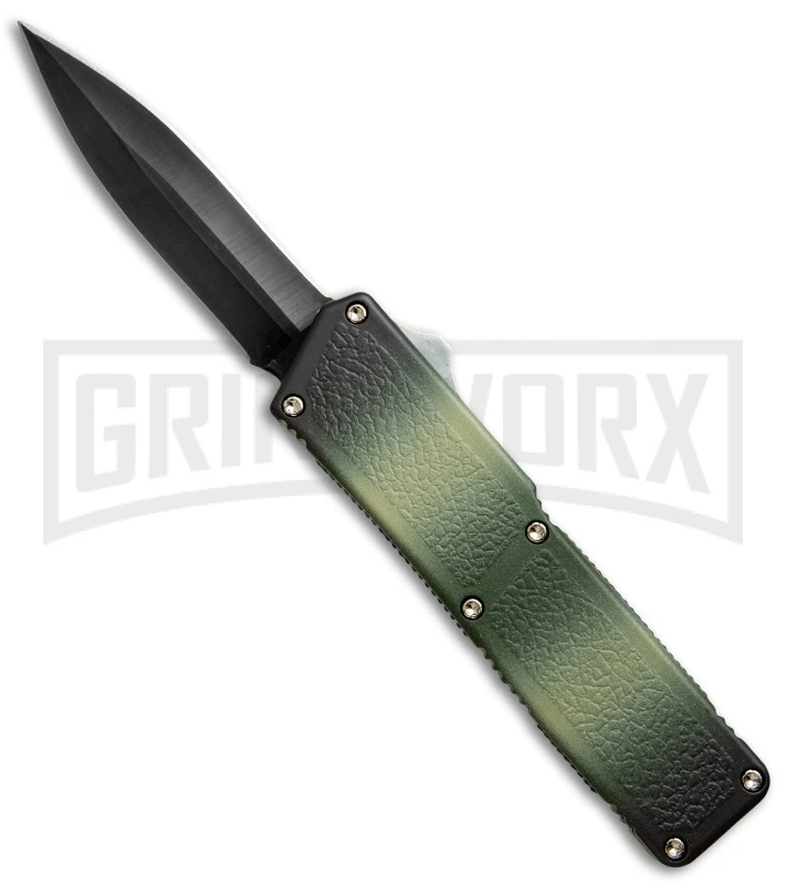 Lightning Camo D/A OTF Automatic Knife - Black Dagger