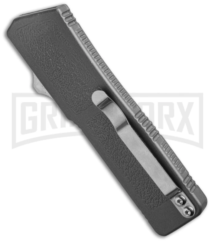 Lightning Gray D/A OTF Automatic Knife - Black Plain - Image 2