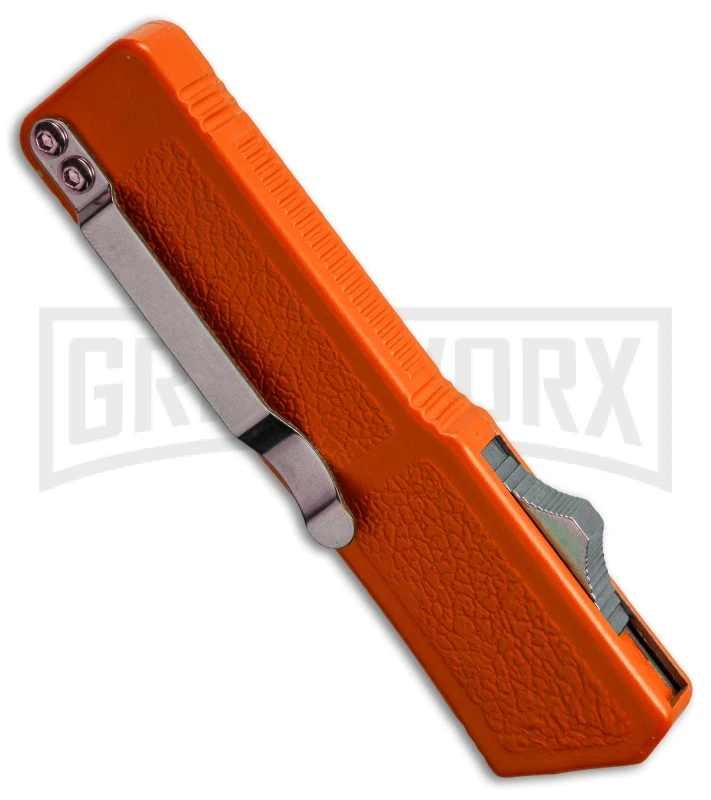 Lightning Orange D/A OTF Automatic Knife - Black Dagger Serr - Image 2