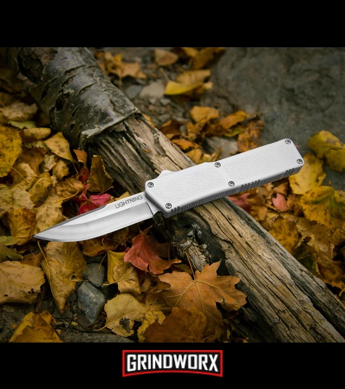 Lightning White D/A OTF Automatic Knife - Satin Plain - Image 3