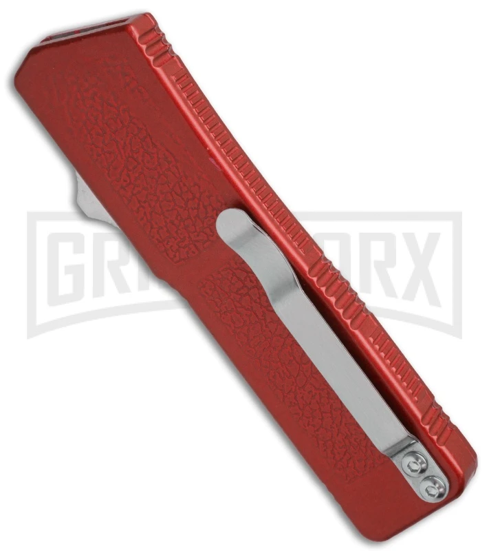 Lightning Red D/A OTF Automatic Knife - Black Plain - Image 2