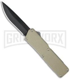 Lightning Tan D/A OTF Automatic Knife - Black Plain