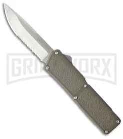Lightning Grey D/A OTF Automatic Knife - Satin Serr