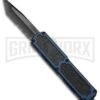 Titan Blue D/A OTF Automatic Knife - Tanto Black Serr