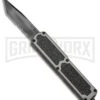 Titan Gray D/A OTF Automatic Knife - Tanto Black Serr