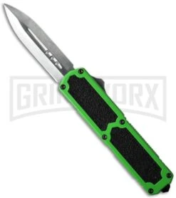 Titan Green D/A OTF Automatic Knife - Dagger Satin Plain