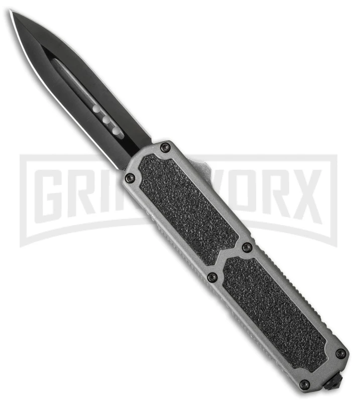 Titan Gray D/A OTF Automatic Knife - Dagger Black