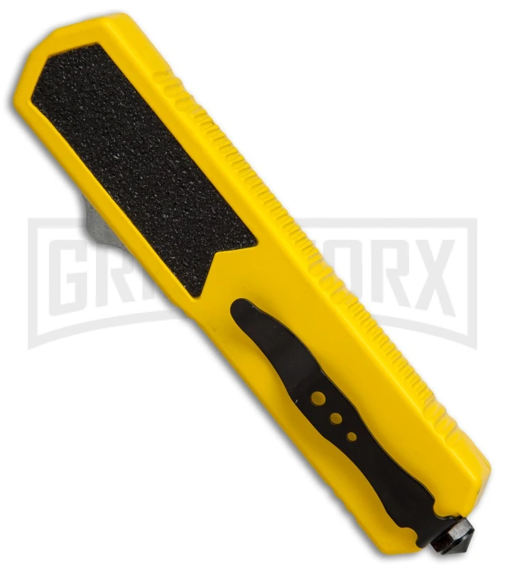Titan Yellow D/A OTF Automatic Knife - Tanto Satin Plain - Image 3