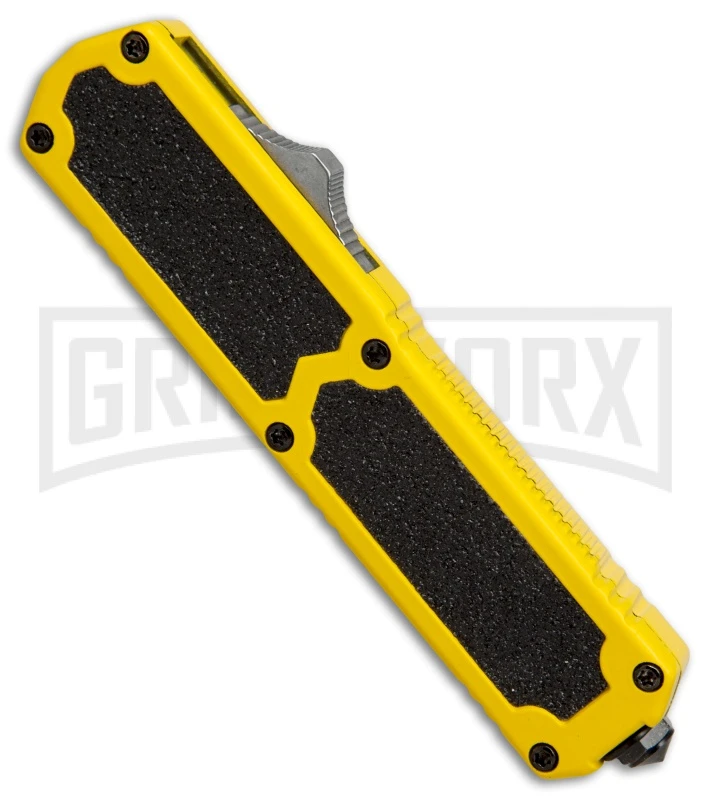Titan Yellow D/A OTF Automatic Knife - Tanto Satin Plain - Image 2